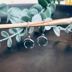 Celestial‎ Moon Charm Dangle Huggie Hoops | Mystical Magical Witchy Boho Jewelry